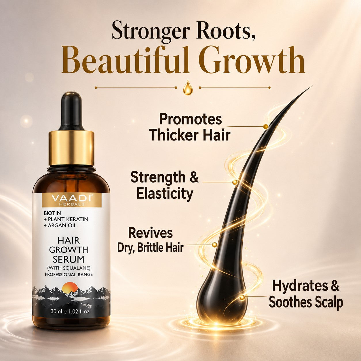 BIOTIN + Plant Keratin HAIR GROWTH SERUM (With Argan Oil & Squalane) (30 ml)
