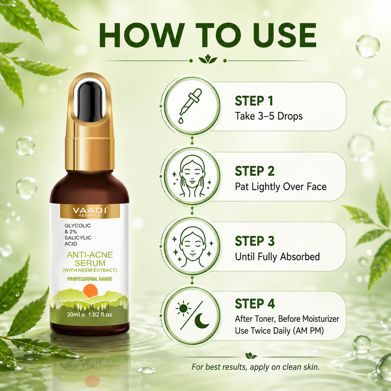 Organic Anti-Acne Serum With Glycolic & 2% Salicylic Acid (30 gms / 1.02 fl.oz)