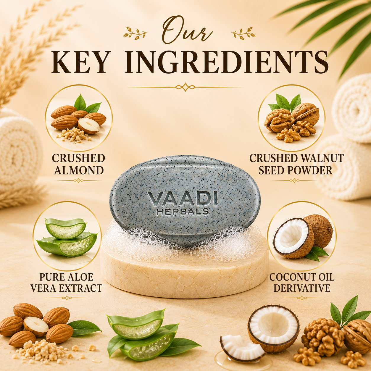 Elbow Foot Knee Scrub Soap with Almond & Walnut - Removes Dead Skin Makes Skin Soft (75 gms / 2.7 oz)