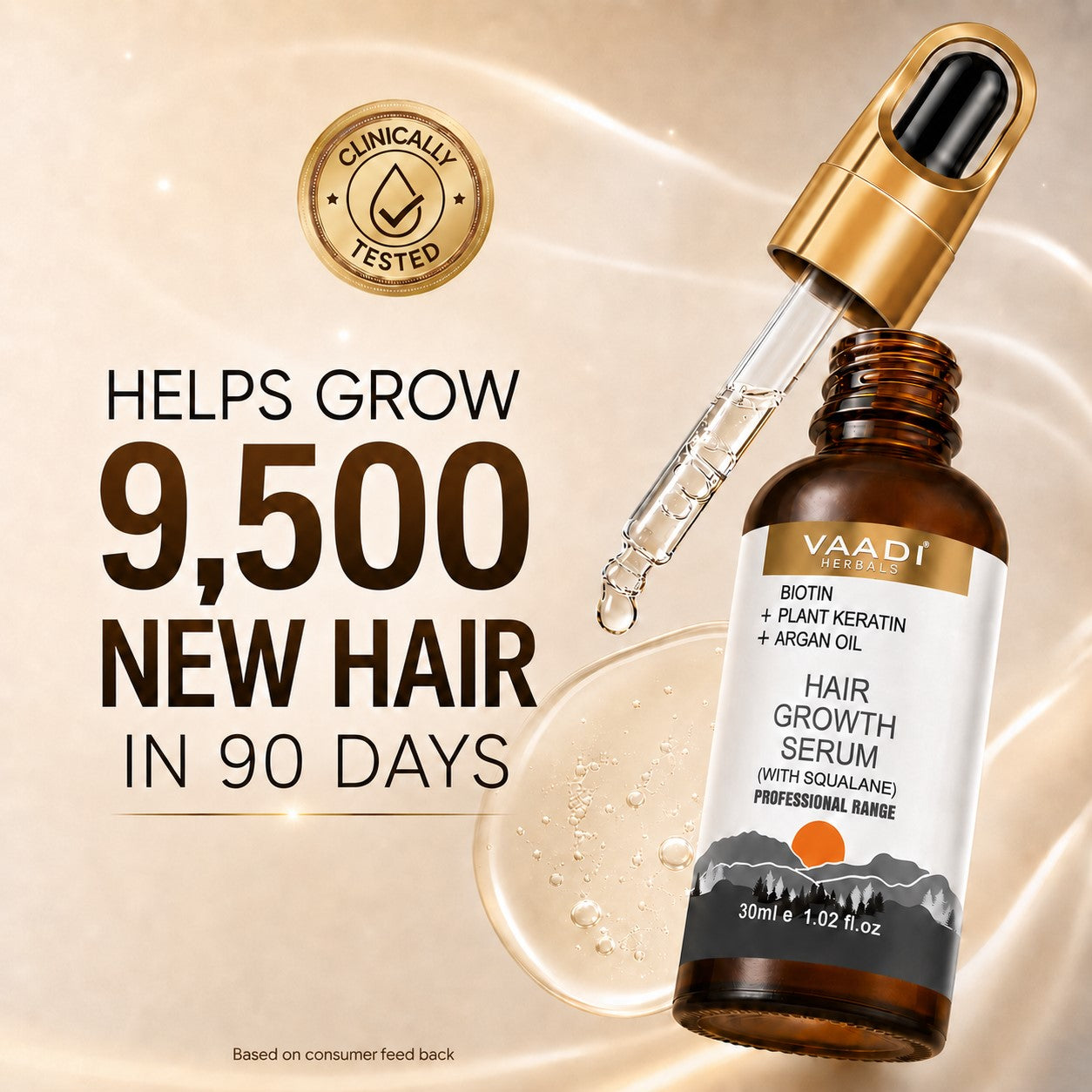 BIOTIN + Plant Keratin HAIR GROWTH SERUM (With Argan Oil & Squalane) (30 ml)