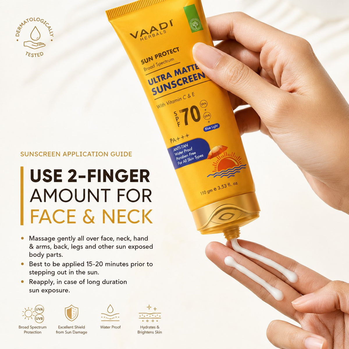 Organics Ultra Matte Sunscreen SPF 70 With Vitamin C & E (110 gms/ 4 fl oz)