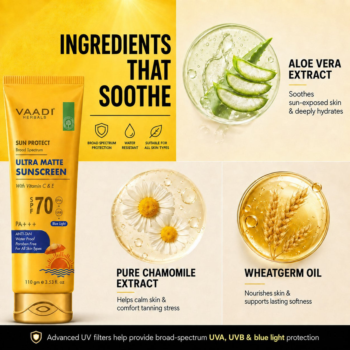 Organics Ultra Matte Sunscreen SPF 70 With Vitamin C & E (110 gms/ 4 fl oz)