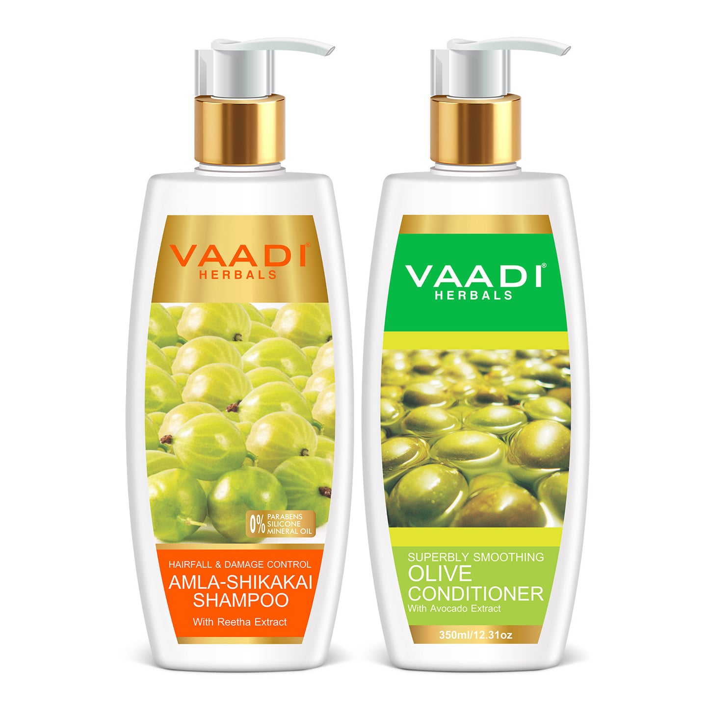 Hair Regrowth Combo : Amla Shikakai Shampoo With Olive Conditioner (350 ml each)
