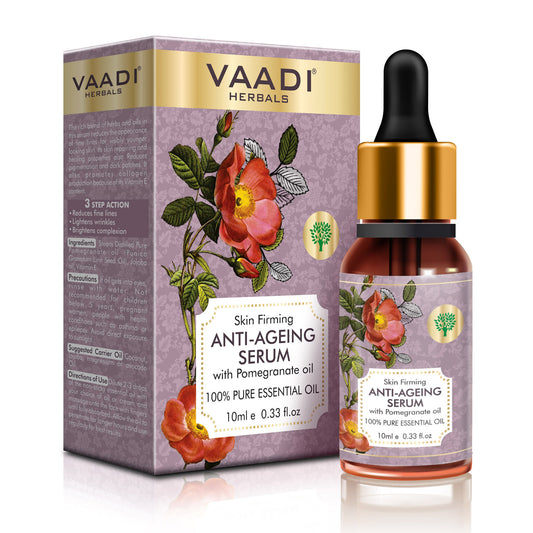 Vitamin E Anti Ageing Serum with Pomegranate Oil - Reduces Fine Lines, Lightens Wrinkles & Brightens Complexion (10 ml/ 0.33 oz)