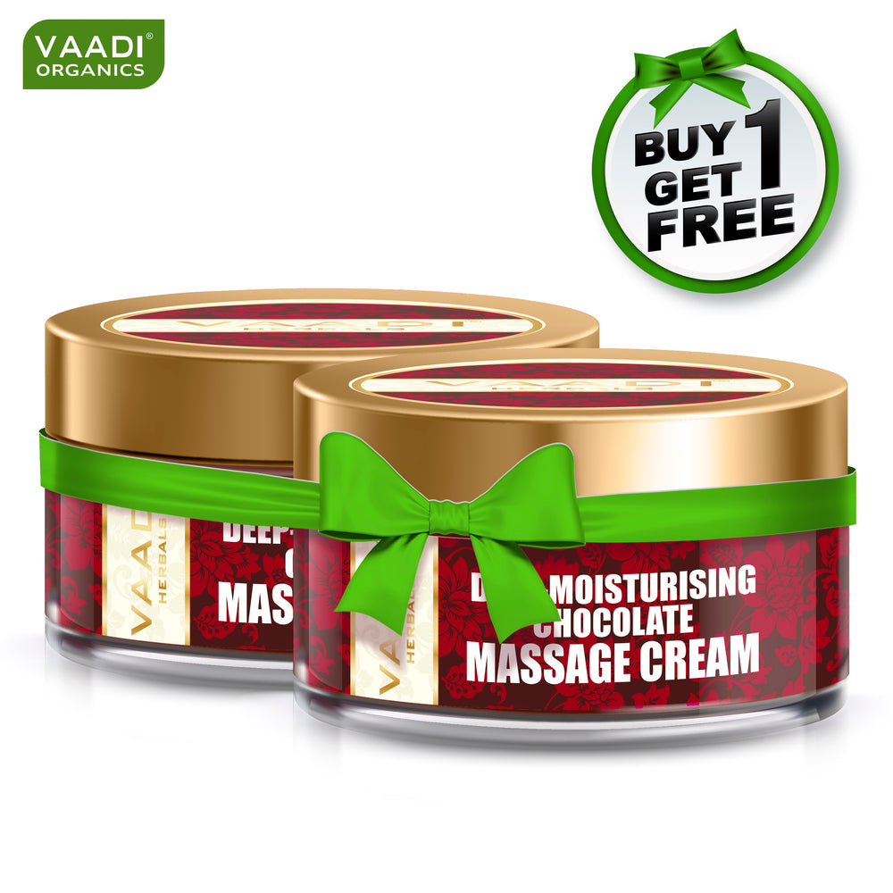 Deep Moisturising Organic Chocolate Massage Cream with Strawberry Extract 