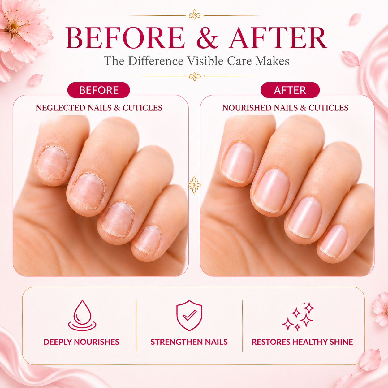 Nail & Cuticle Oil with Jojoba Oil - Heals Redness & Pain - Strengthens Thin & Brittle Nails (10 ml/ 0.4 fl oz)