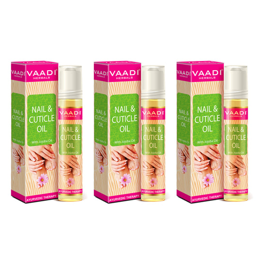 Nail & Cuticle Oil with Jojoba Oil - Heals Redness & Pain - Strengthens Thin & Brittle Nails (3 x 10 ml/ 0.4 fl oz)