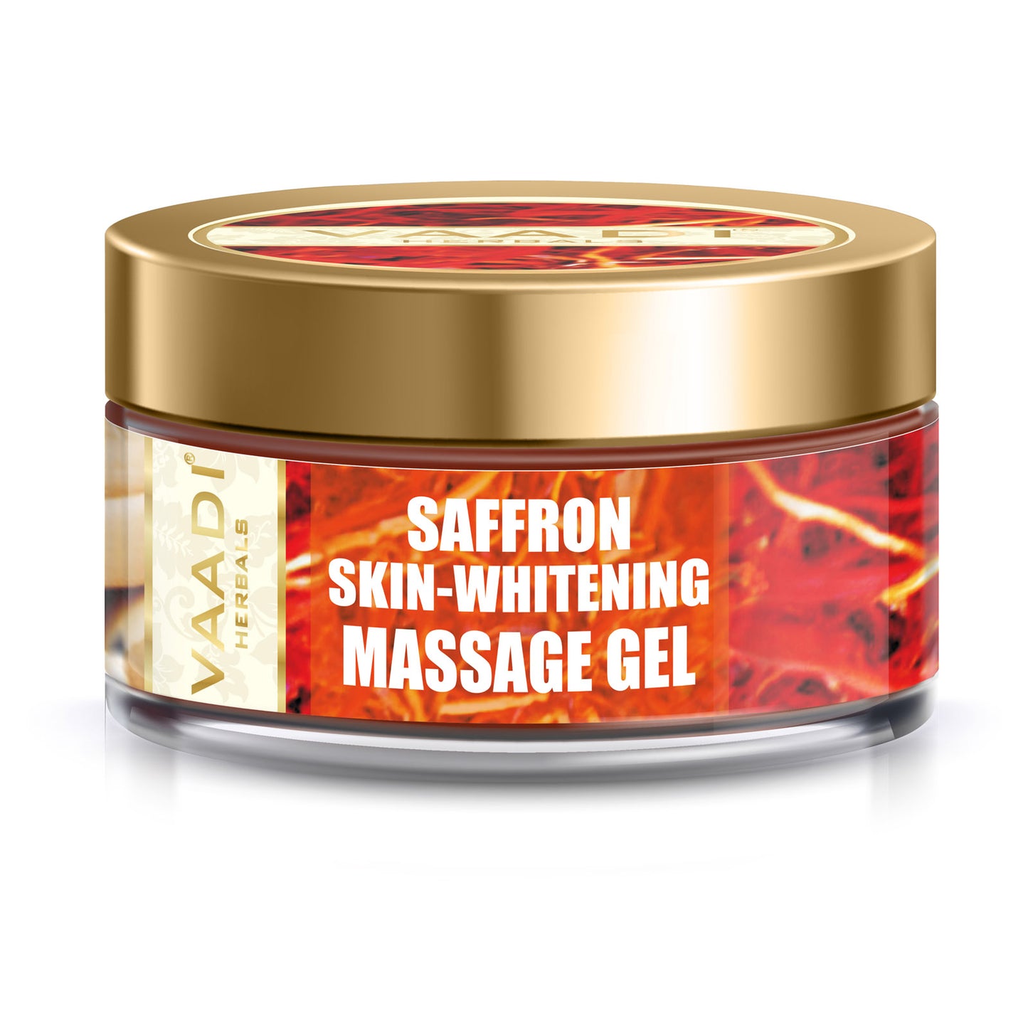 Skin Whitening Saffron Massage Gel with Basil Oil & Shea Butter - Improves Complexion Reduces Puffiness ( 50 gms/2 oz)