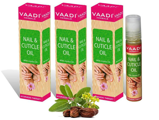 Nail & Cuticle Oil with Jojoba Oil - Heals Redness & Pain - Strengthens Thin & Brittle Nails (3 x 10 ml/ 0.4 fl oz)