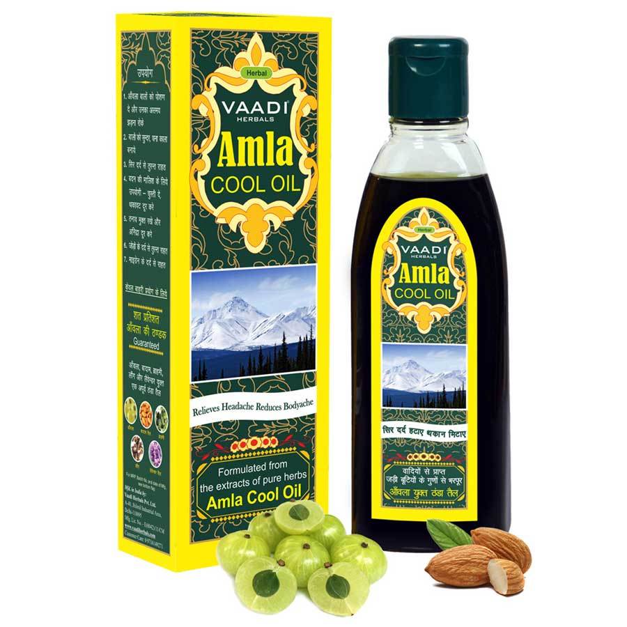 Organic Brahmi Amla Cool Oil  Strengthens and Nourishes Hair  Relieves Stress  Promotes Sound Sleep (100ml/3.5 fl oz)