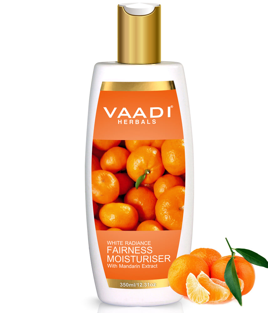 Organic Fairness Moisturiser with Mandarin Extract  Vitamin C Rich  Lightens Skin Tone  Controls Pigmentation (350 ml/ 12 fl oz)
