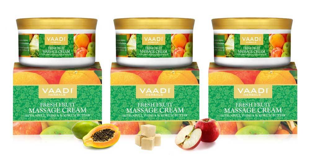 Organic Fresh Fruit Massage Cream with Apple, Papaya & Kokum Butter 