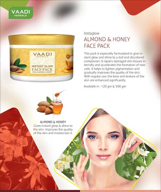 Organic InstaGlow Face Pack with Almond & Honey 