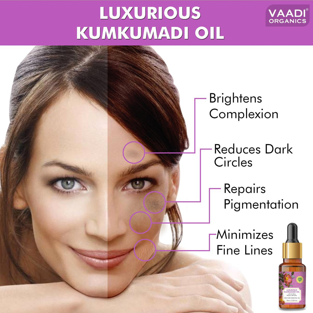 Organic Luxurious Kumkumadi Oil (Pure Mix of Saffron, Sandalwood, Manjistha & Almond Oil) 