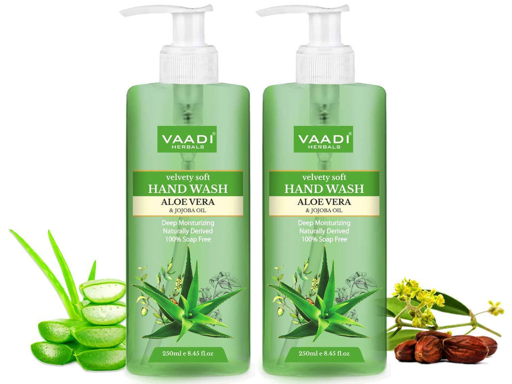 Velvety Soft Organic Aloe Vera & Jojoba Oil Hand Wash (2 x 250 ml / 8.5 fl oz )