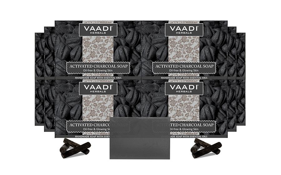 Pack of 12 Activated Charcoal Soap  Detoxifies Skin  Brighten The Skin Tone (12 X 75 gms / 2.7 oz)