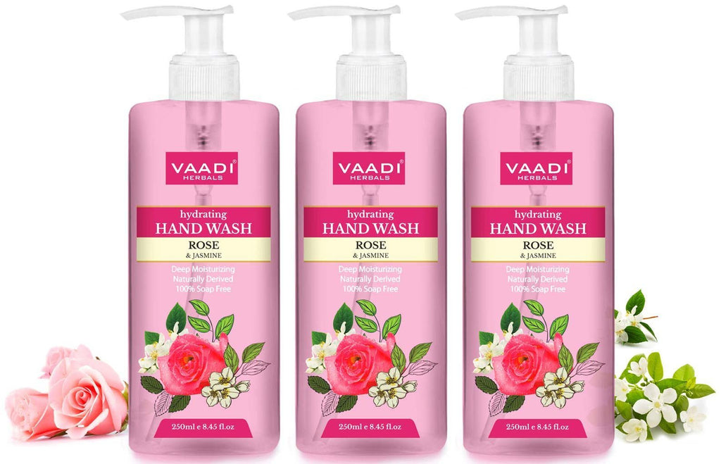 Hydrating Organic Rose & Jasmine Hand Wash (3 x 250 ml / 8.5 fl oz )