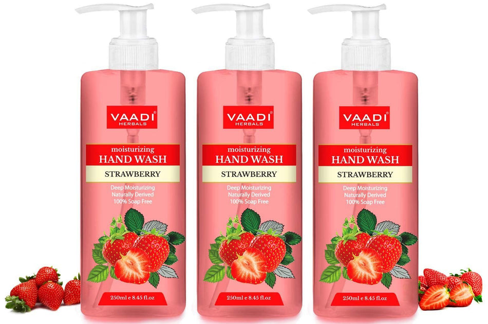Deep Moisturizing Organic Strawberry Hand Wash (3 x 250 ml / 8.5 fl oz )
