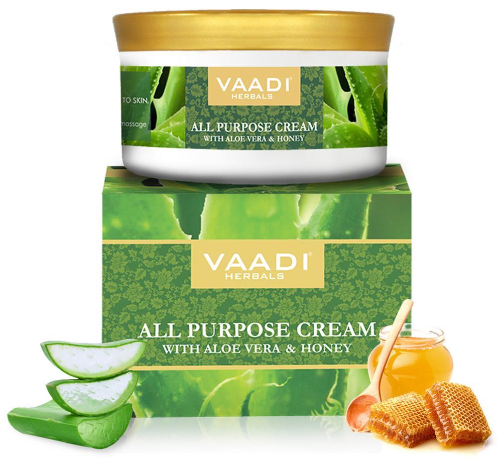Organic All Purpose Cream with Aloe Vera, Honey & Manjistha  Lightens Pigmentation Improves Complexion (150 gms/ 5.3 oz)