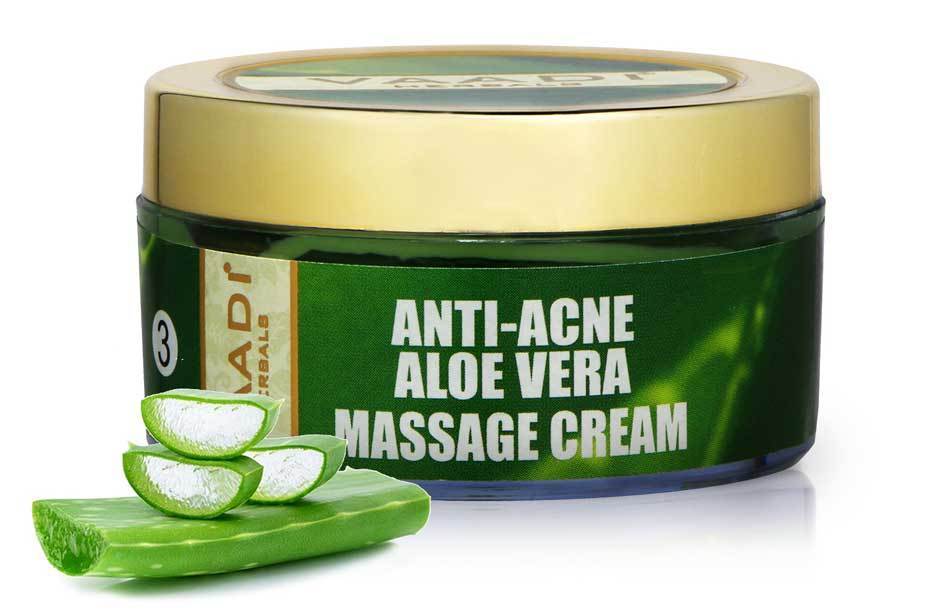 Anti Acne Organic Aloe Vera Massage Cream  Removes Skin Impurities Keeps Skin Soft (50 gms/ 2 oz)