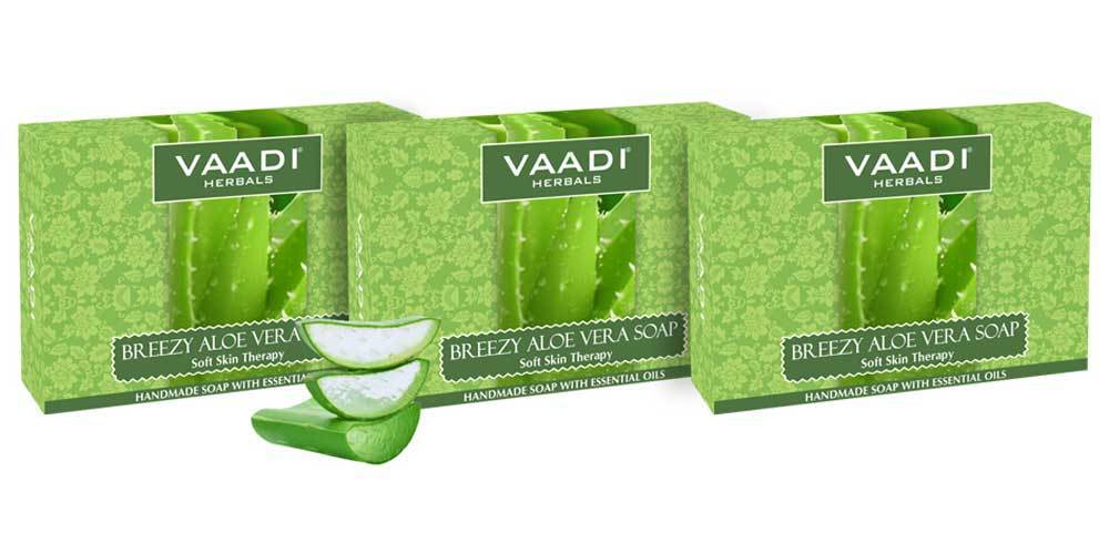 Breezy Organic Aloe Vera Soap with Honey  Anti Infective Therapy  Cleanses & Soothes Skin (3 x 75 gms / 2.7 oz)