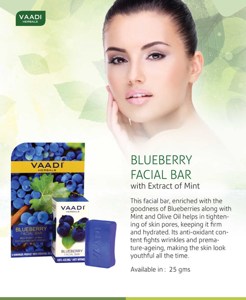 Thumbnail Organic Blueberry Facial Bar with Mint Extract & Olive Oil 