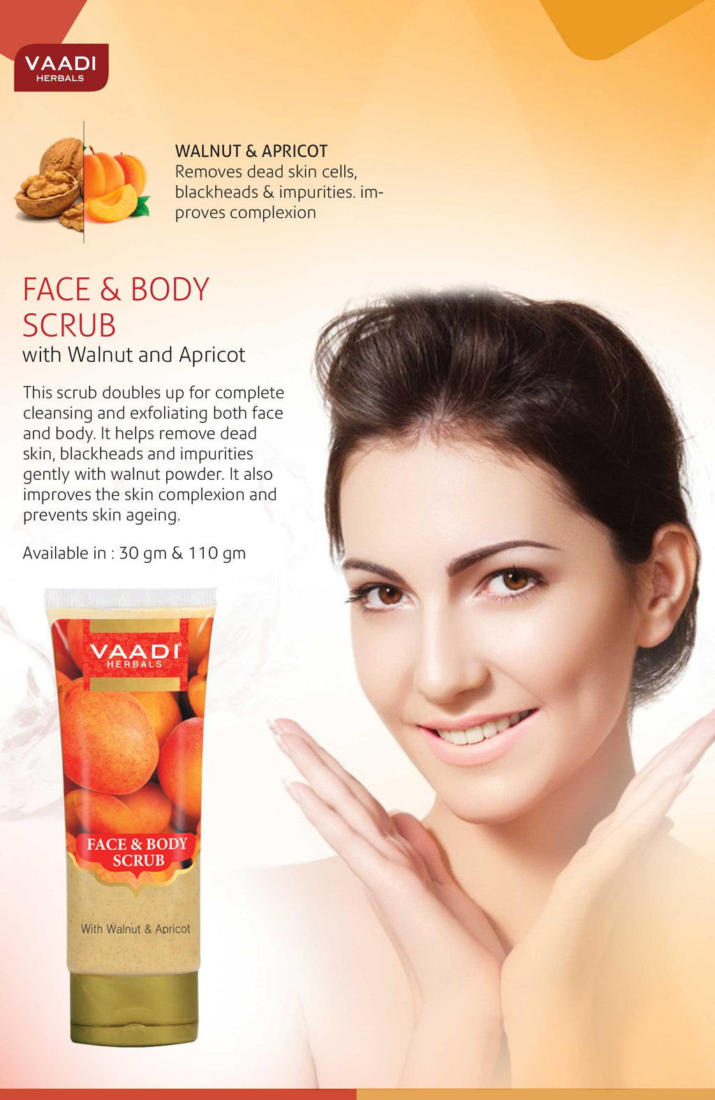 Organic Face & Body Scrub with Walnut & Apricot 