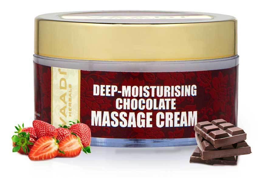Deep Moisturising Organic Chocolate Massage Cream with Strawberry Extract  Softens Skin Makes Skin Radiant (50 gms / 2 oz)