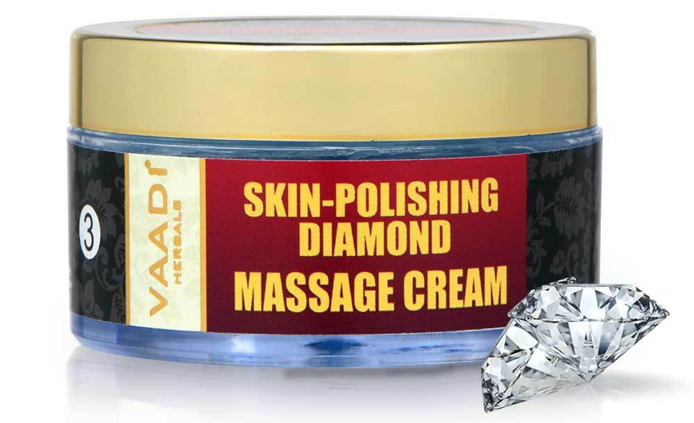 Skin Polishing Organic Diamond Massage Cream with Diamond Ash & Orange Oil  Hydrates & Nourishes Skin ( 50 gms/2 oz)