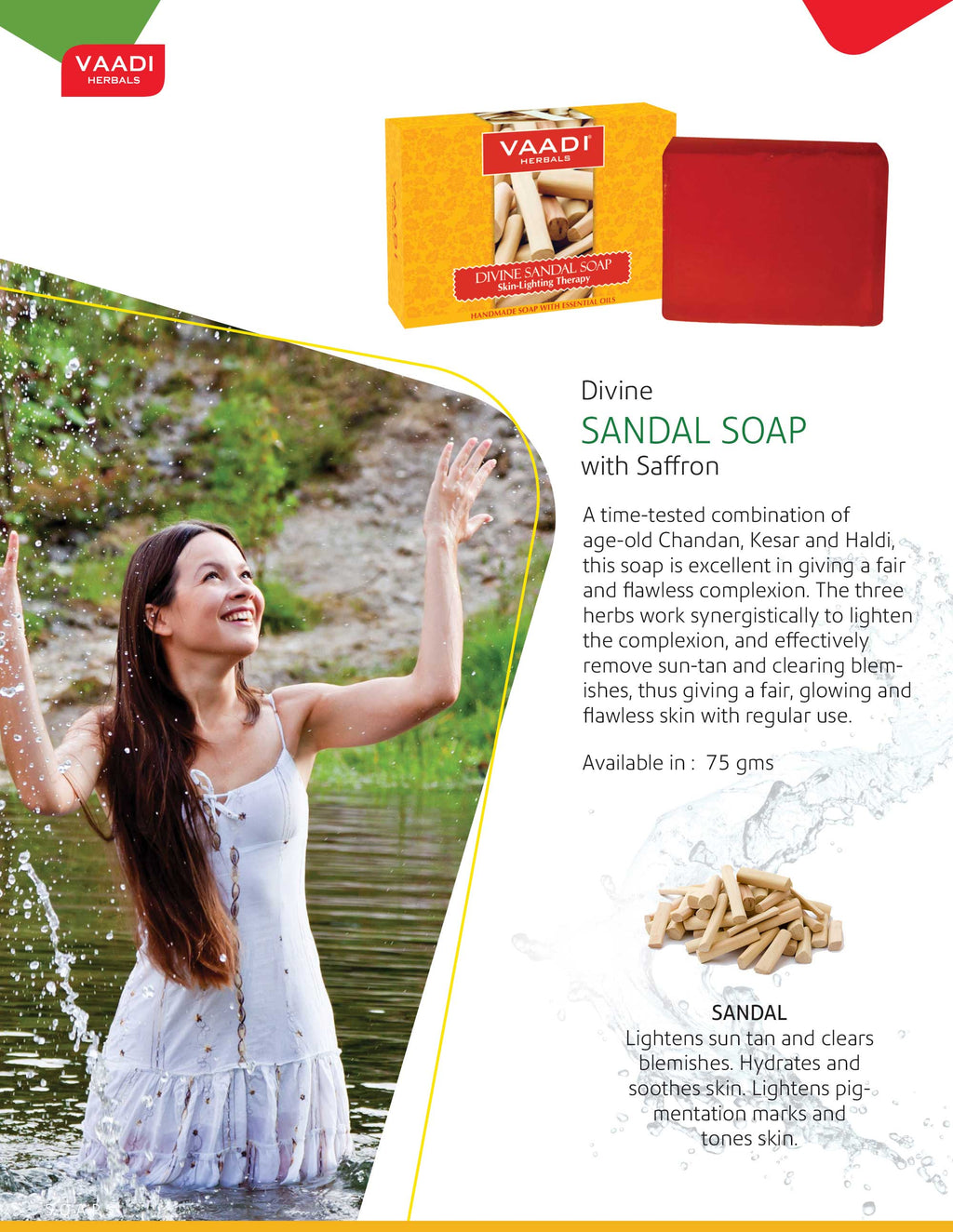 Organic Divine Sandal Soap with Saffron & Turmeric 
