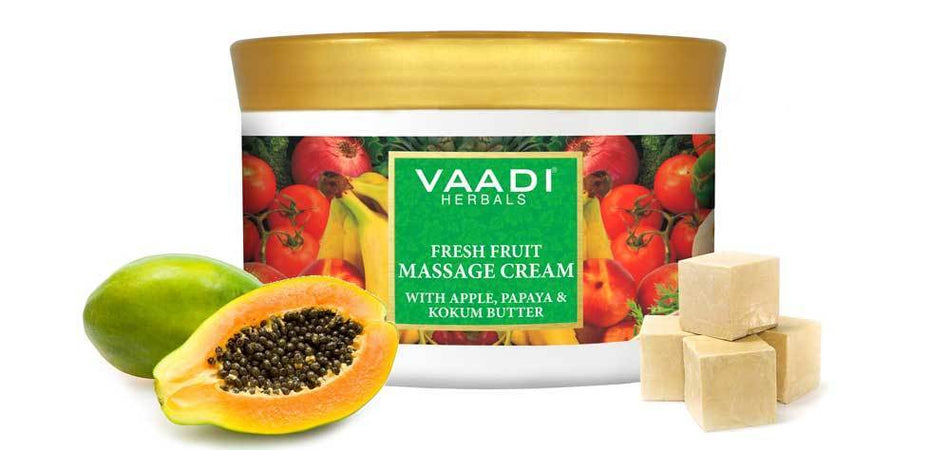 Organic Fresh Fruit Massage Cream with Apple, Papaya & Kokum Butter 