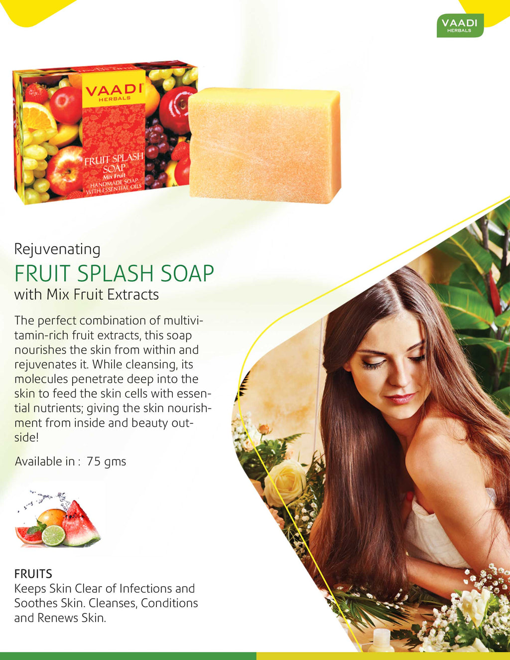 Organic Fruit Splash Soap with Orange, Peach, Lemon & Green Apple 