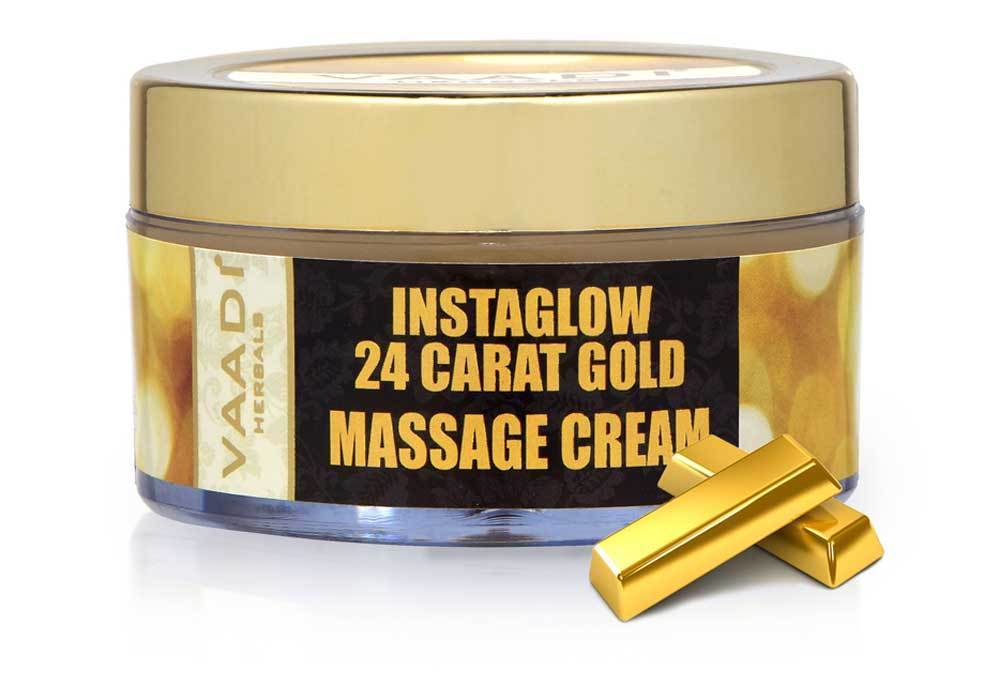 Organic 24 Carat Gold Massage Cream with Marigold & Wheatgerm Oil 