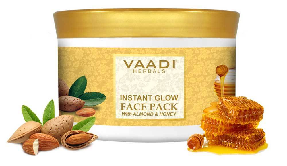 Organic InstaGlow Face Pack with Almond & Honey  Lightens Pigmentation Gives Instant Glow (600 gms /21.2 oz)