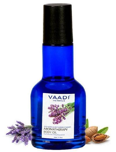 Organic Lavender Body Oil with Almond Extract  Aromatherapy  Anti Ageing Reduces Stress & Depression (50ml /1.7 fl oz)