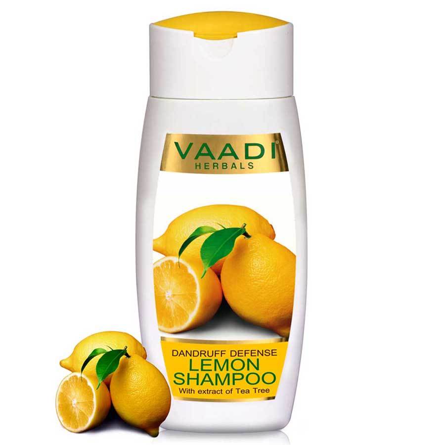 Dandruff Defense Organic Lemon Shampoo with Tea Tree Extract  Disinfects Scalp Prevents Hairfall (110 m/ 4 fl oz)