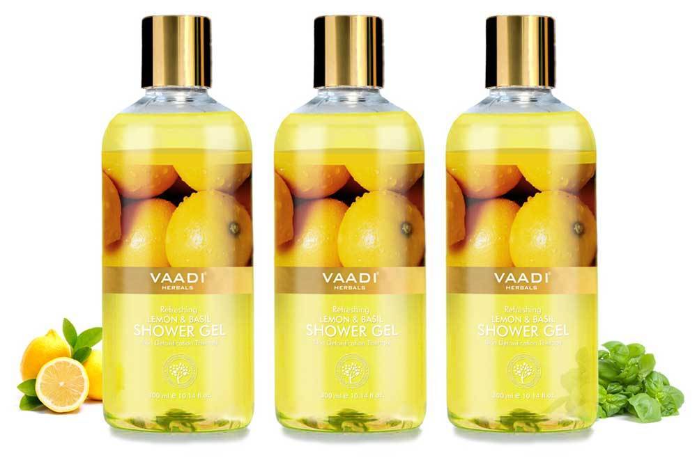 Refreshing Organic Lemon & Basil Shower Gel 