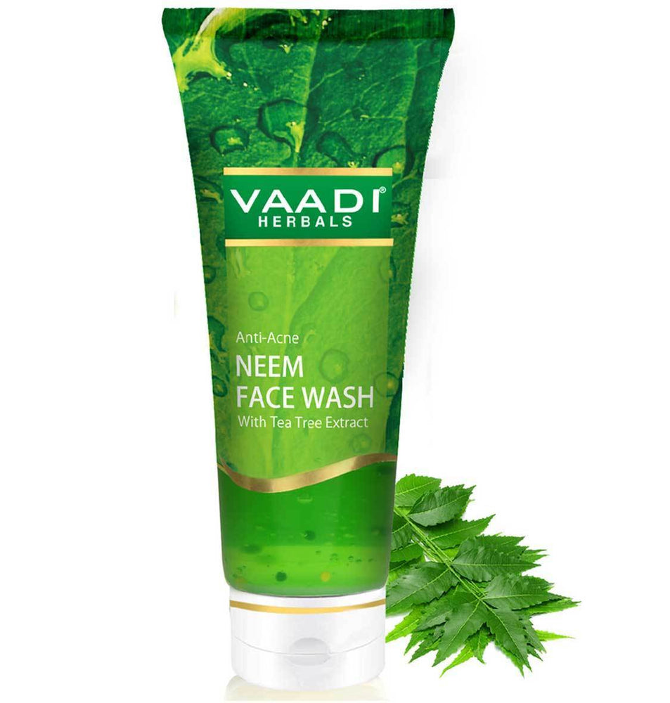 Anti Acne Organic Neem Face Wash with Tea Tree Extract  Controls Acne Heals Skin (60 ml/2.1 fl oz)