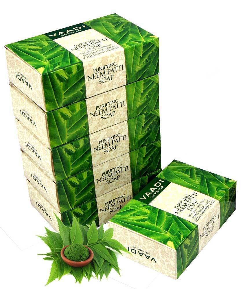 Organic Neem Soap with Pure Neem Leaves 