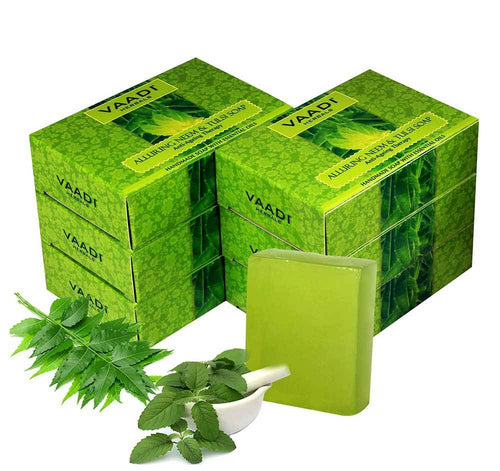 Thumbnail Organic Alluring Neem Tulsi Soap with Aloe Vera, Vitamin E & Tea Tree Oil 