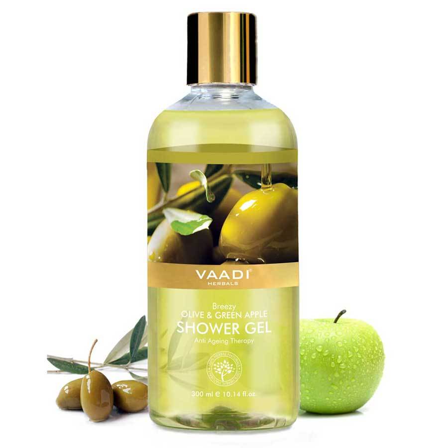 Breezy Organic Olive & Green Apple Shower Gel 