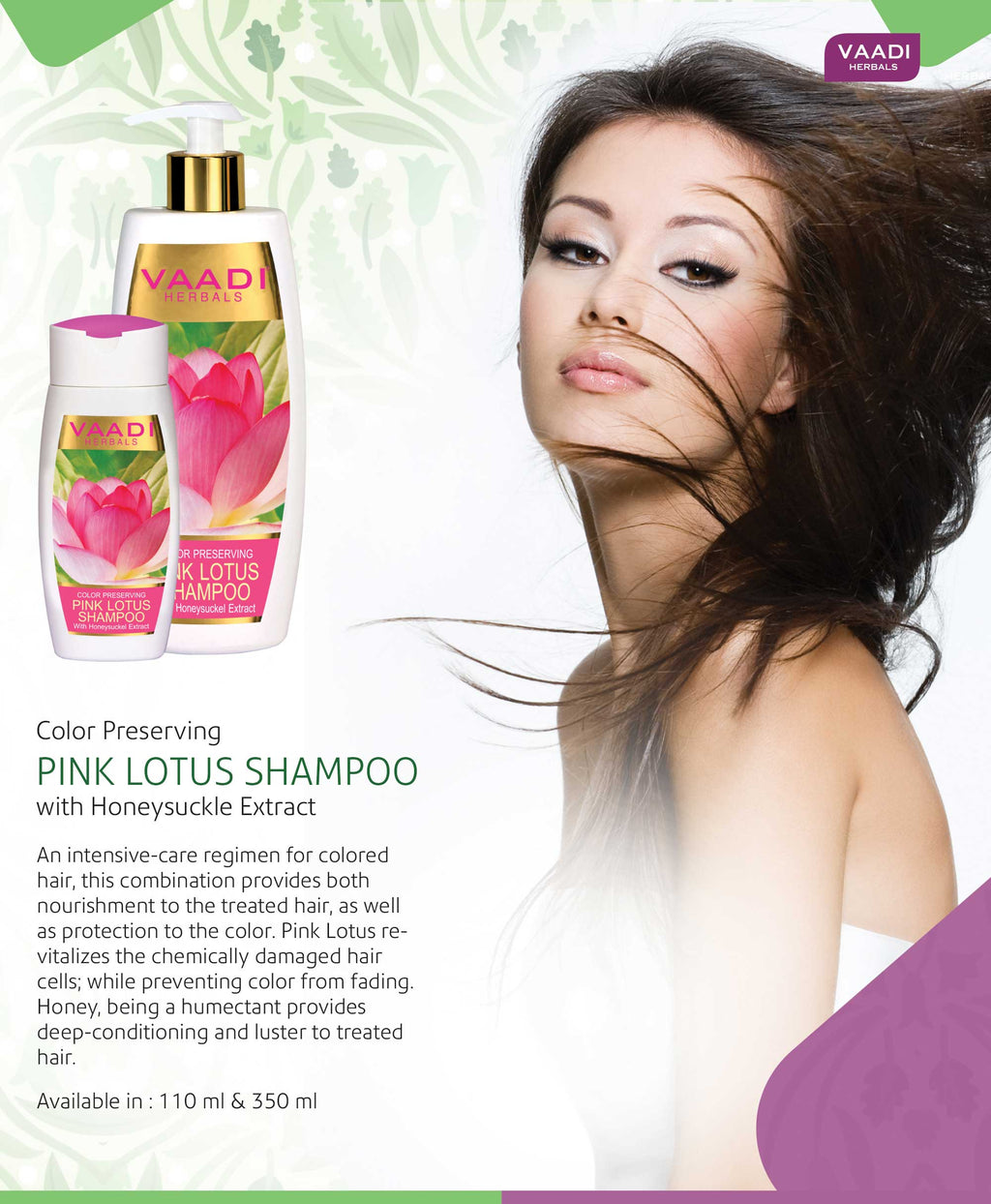 Color Preserving Organic Pink Lotus Shampoo with Honeysuckle Extract 