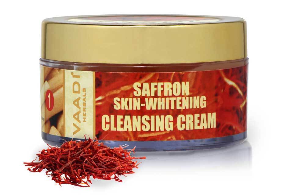 Skin Whitening Organic Saffron Cleansing Cream with Basil Oil & Shea Butter 