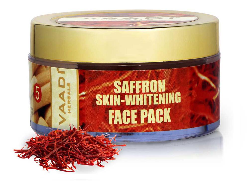 Skin Whitening Organic Saffron Face Pack  Lightens Skin Tone Reduces Marks and Pigmentation (70 gms/2.5 oz)