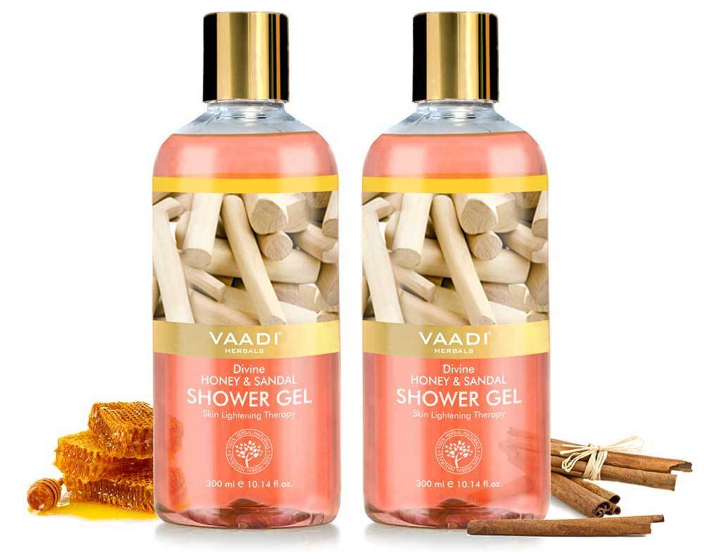 Organic Divine Honey & Sandal Shower Gel Skin Toning Therapy  Makes Skin Flawless (2 x 300 ml / 10.2 fl oz)