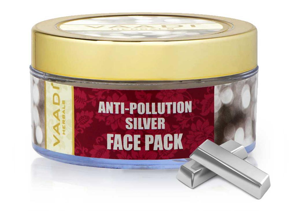 Anti Pollution Organic Silver Face Pack with Pure Silver Dust Purifies and Moisturises Skin (70 gms/2.5 oz)