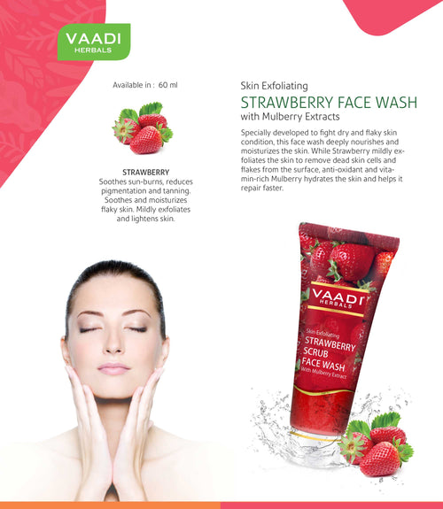 Thumbnail Skin Exfoliating Organic Strawberry Scrub Face Wash with Mulberry Extract 
