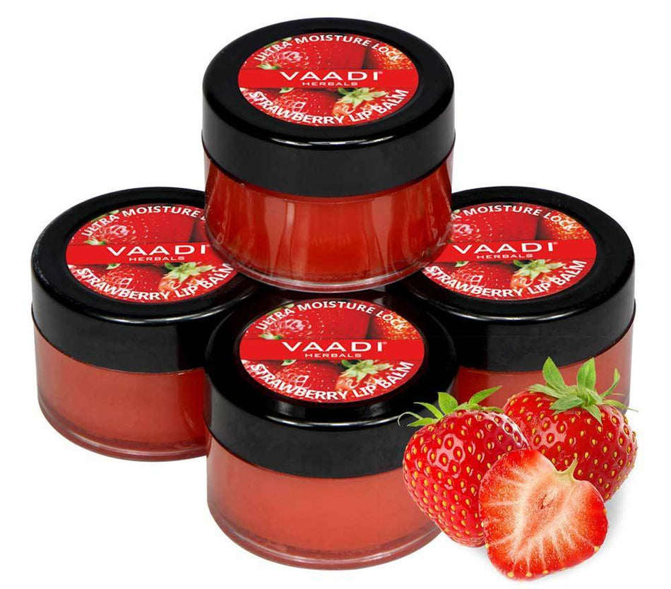 Nourishing Organic Strawberry and Honey Lip Balm (4 x 10 gms/0.4 oz)