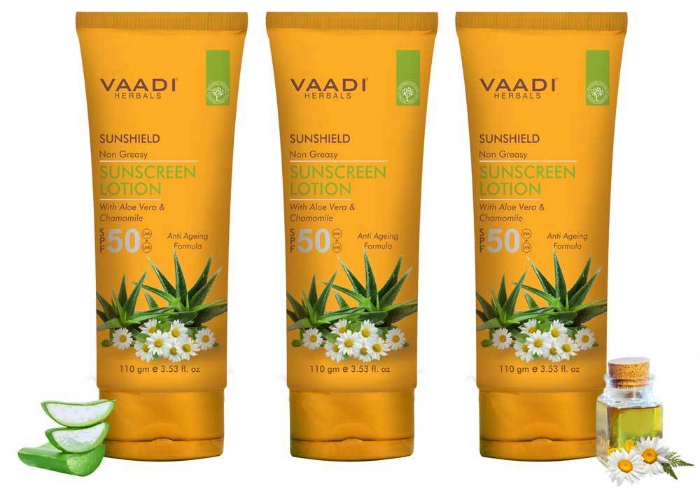 Organic Sunscreen Lotion SPF 50 with Aloe Vera & Chamomile 